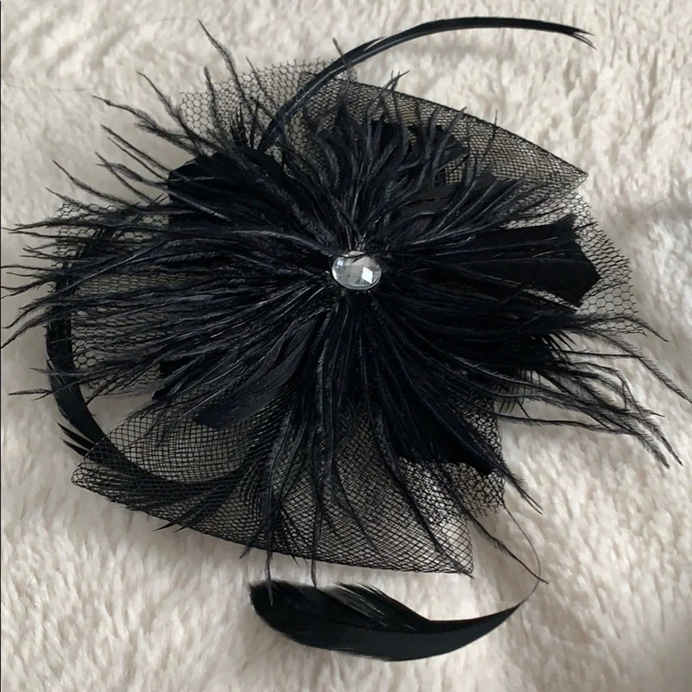 Weissman SA Dance Costume Blue Black Dress & hairpiece EUC Small - Picture 4 of 10